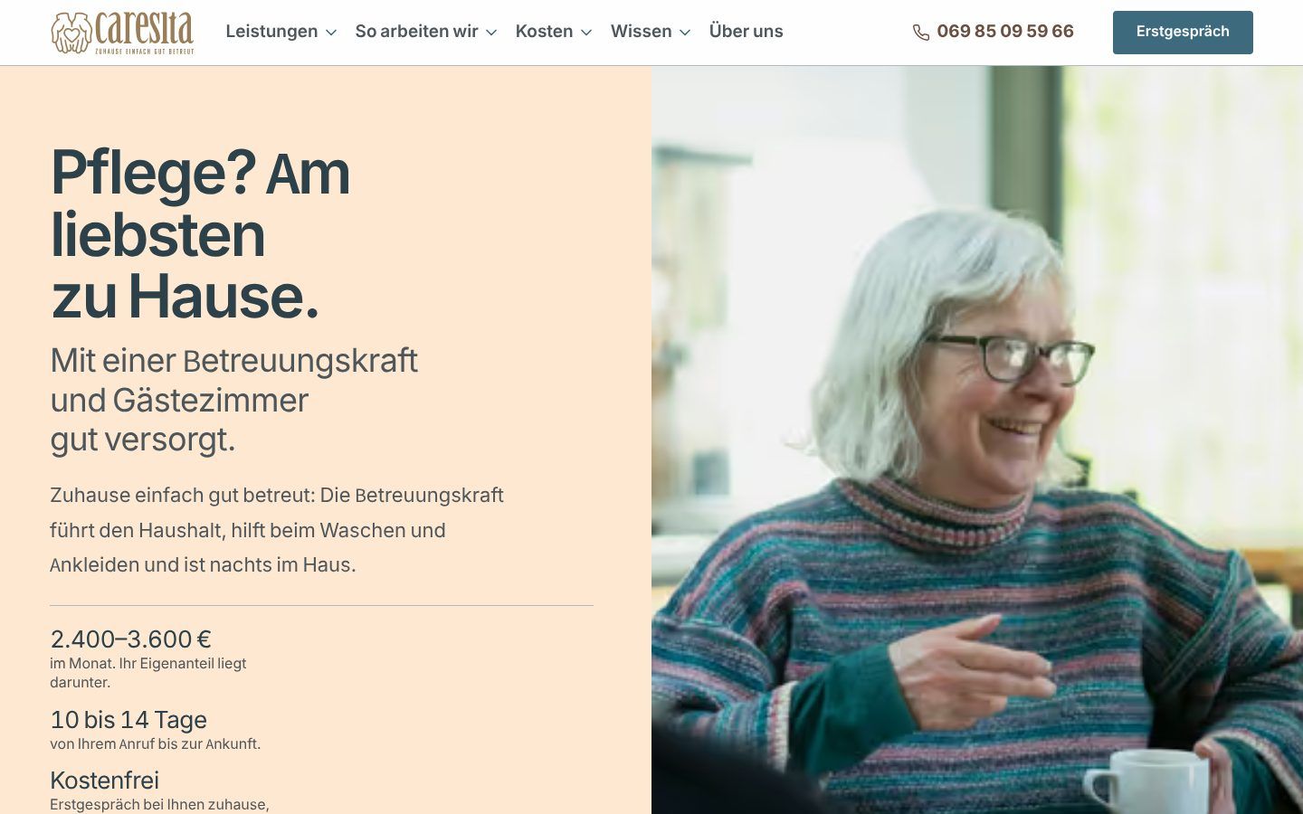 Screenshot caresita24.de