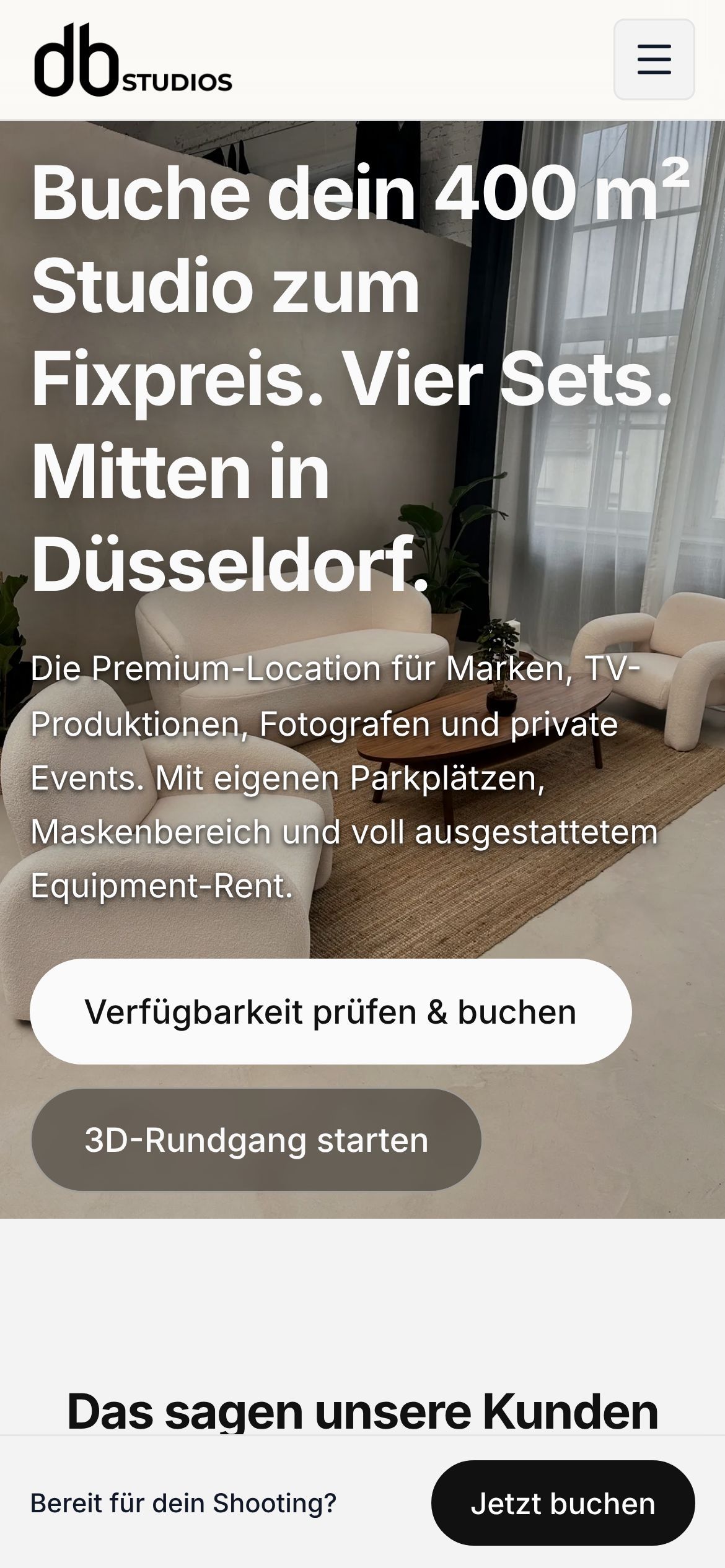 Screenshot db-studios.de auf dem Handy