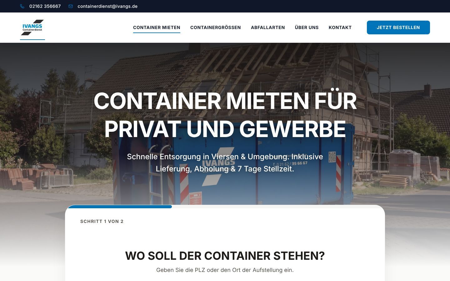 Screenshot ivangs-containerdienst.de