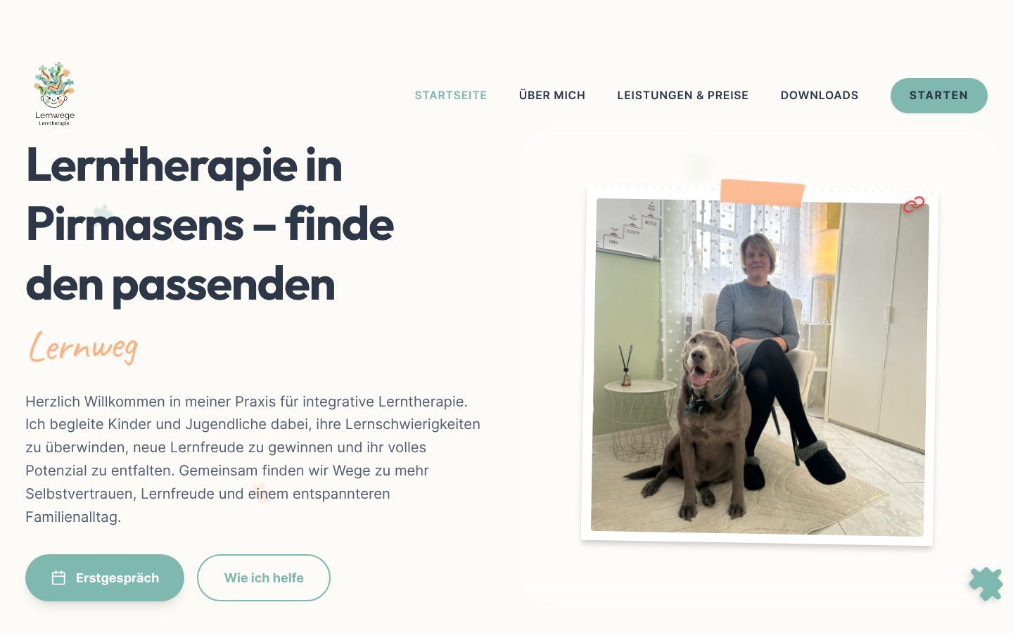 Screenshot lernwege-lerntherapie.com