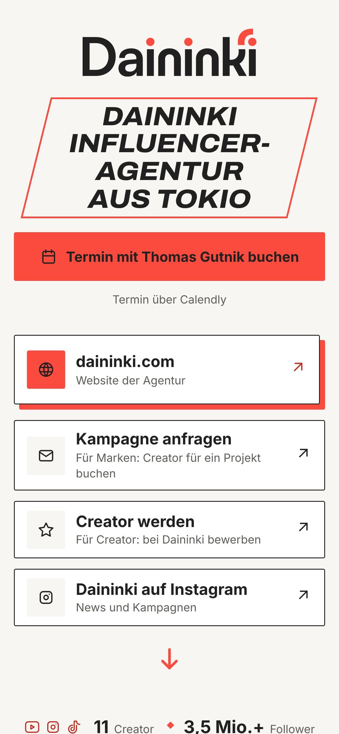 Screenshot qr.daininki.com auf dem Handy